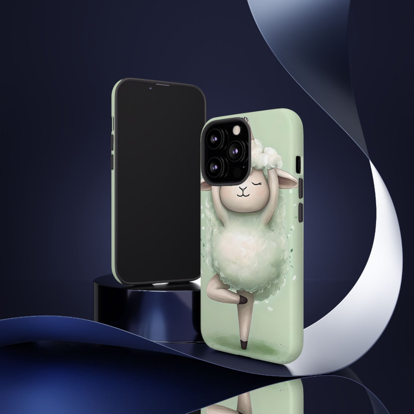 Cute Yoga Sheep Phone Case — Pastel Lamb Ballerina Protective Cover