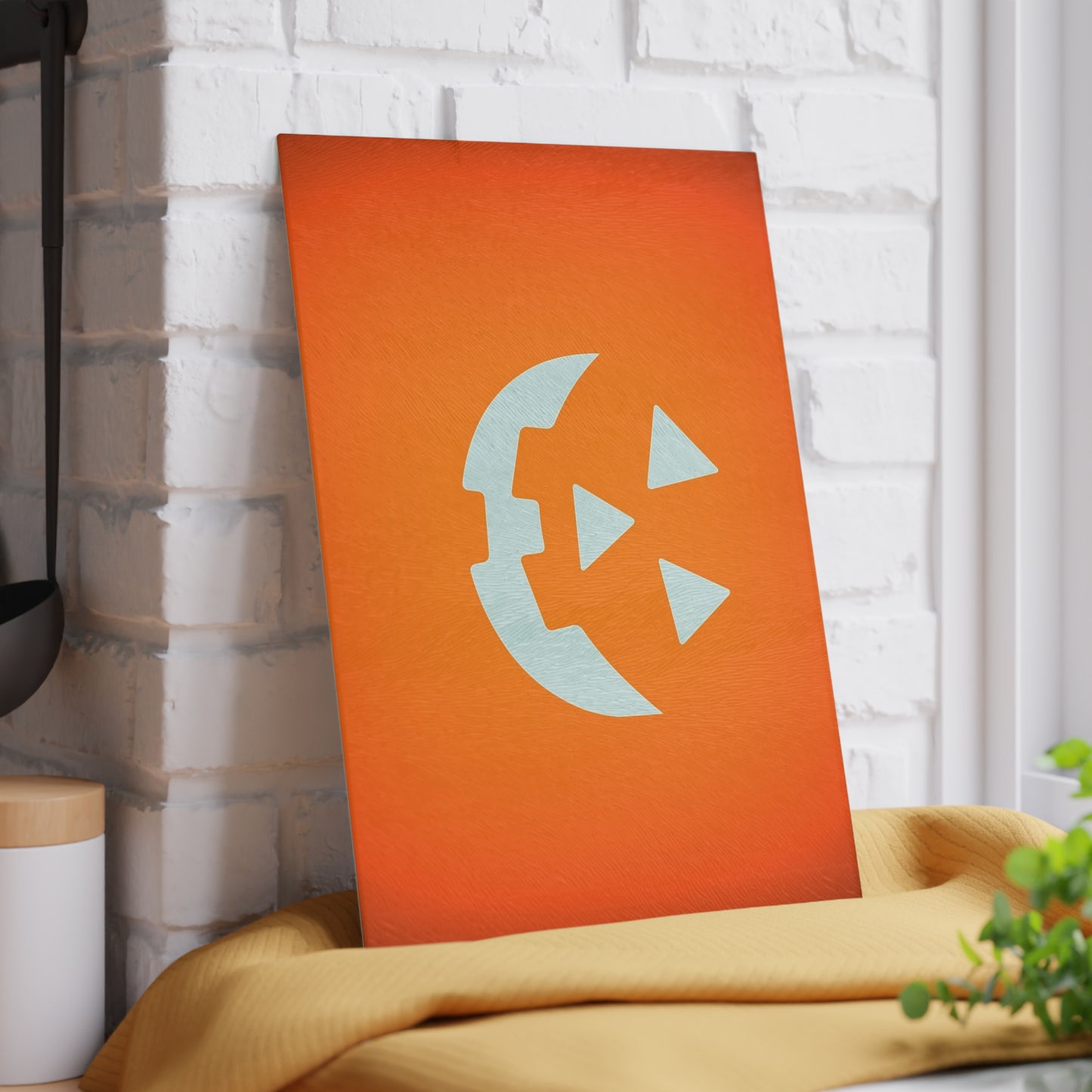 Halloween Pumpkin Glass Cutting Board, Festive Kitchen Decor, Fall Harvest Gift, Pumpkin Carving, Holiday Cooking