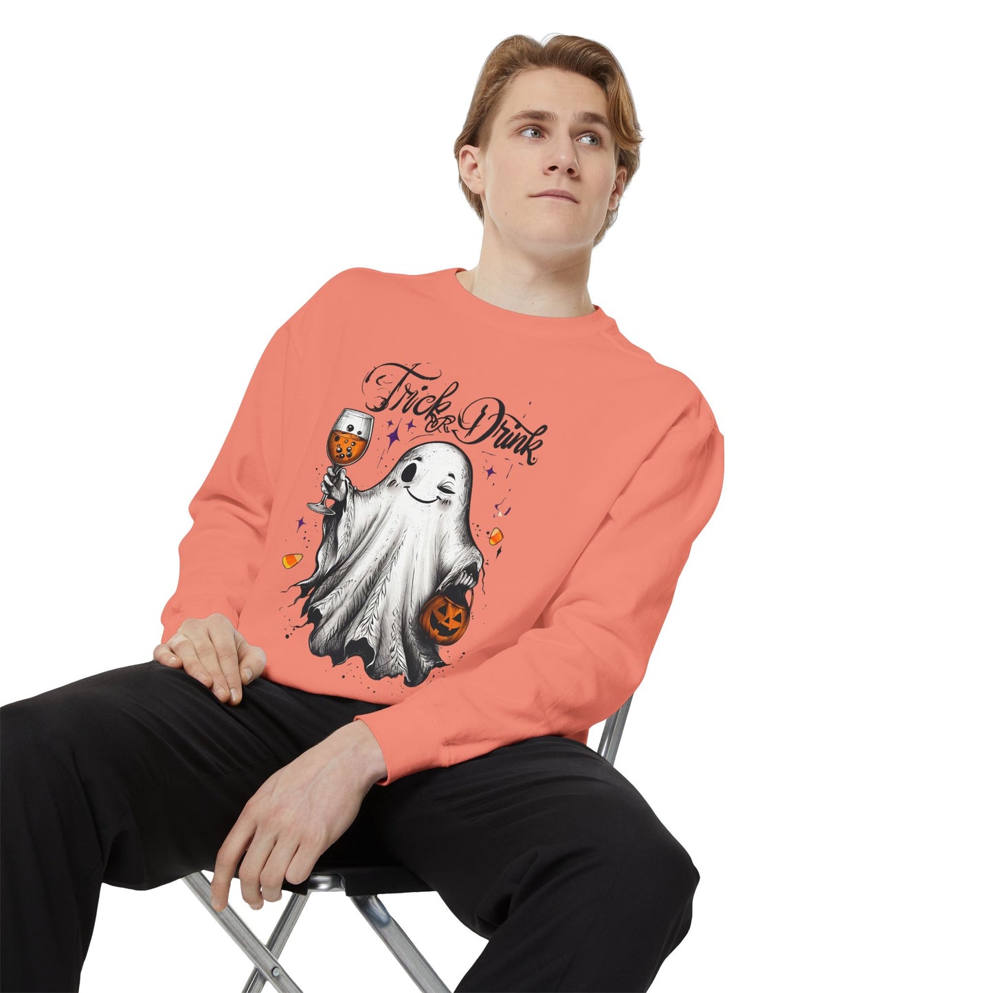Spooky Ghost Sweatshirt | Trick or Treat Apparel, Halloween Gift, Cozy Unisex Top, Fall Fashion, Casual Wear