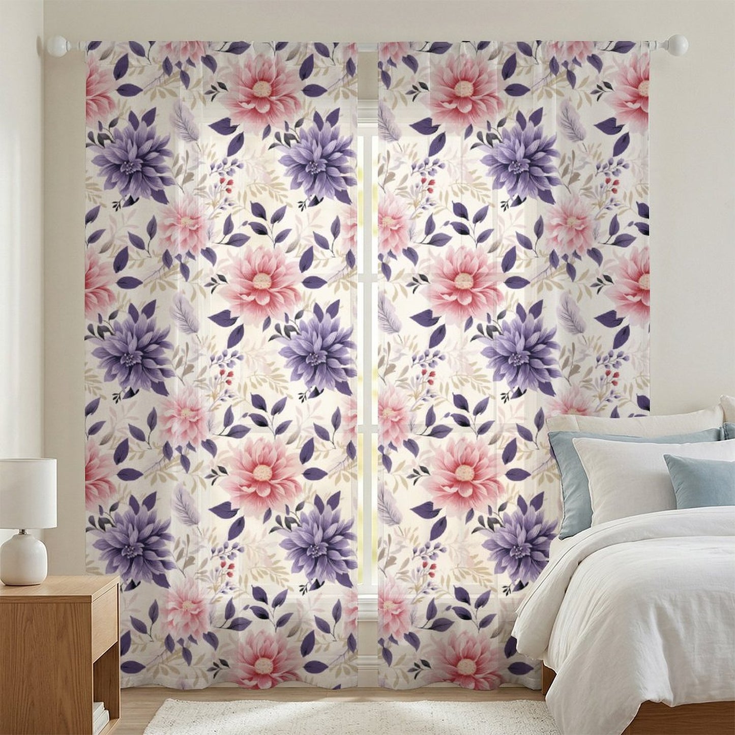 Sheer Curtain Flowers
