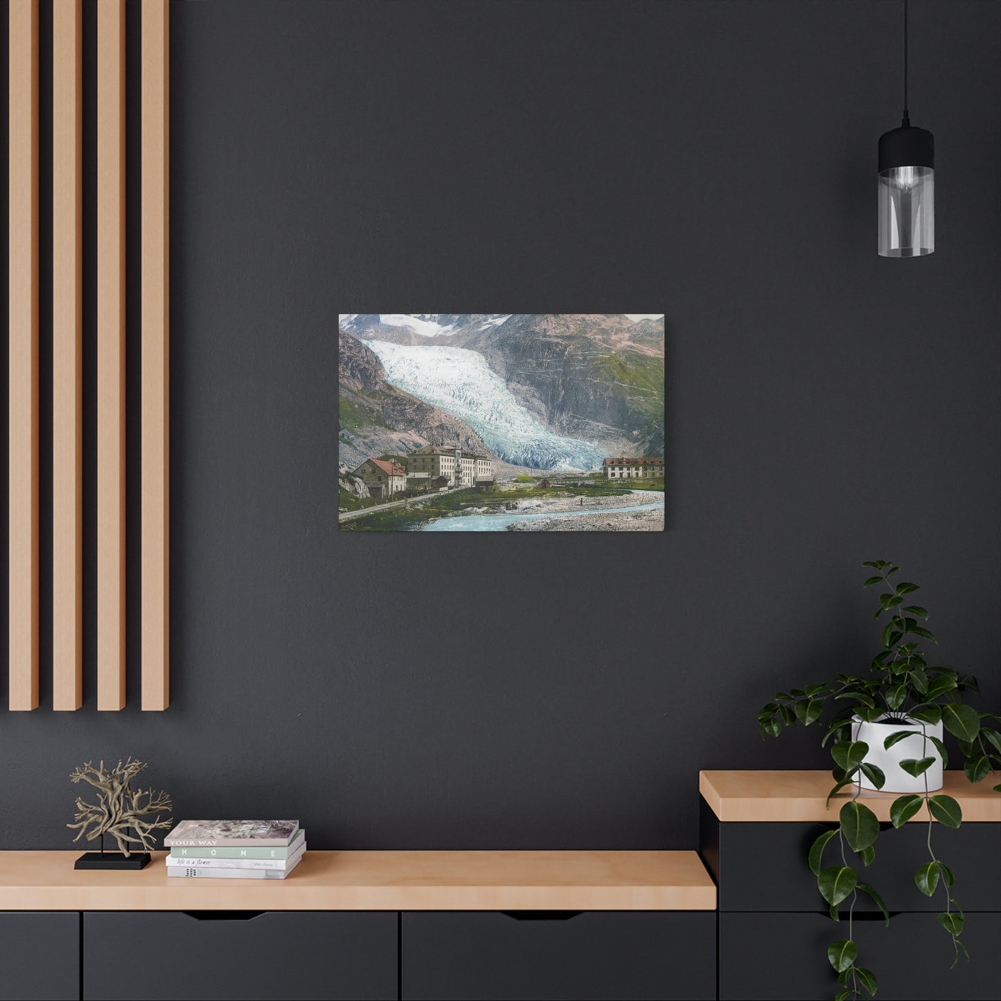 Glacier Village Matte Canvas Print
