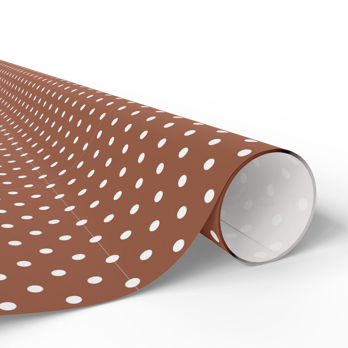 Polka Dot Brown Wrapping Paper Roll — Reversible Holiday & Gift Wrap