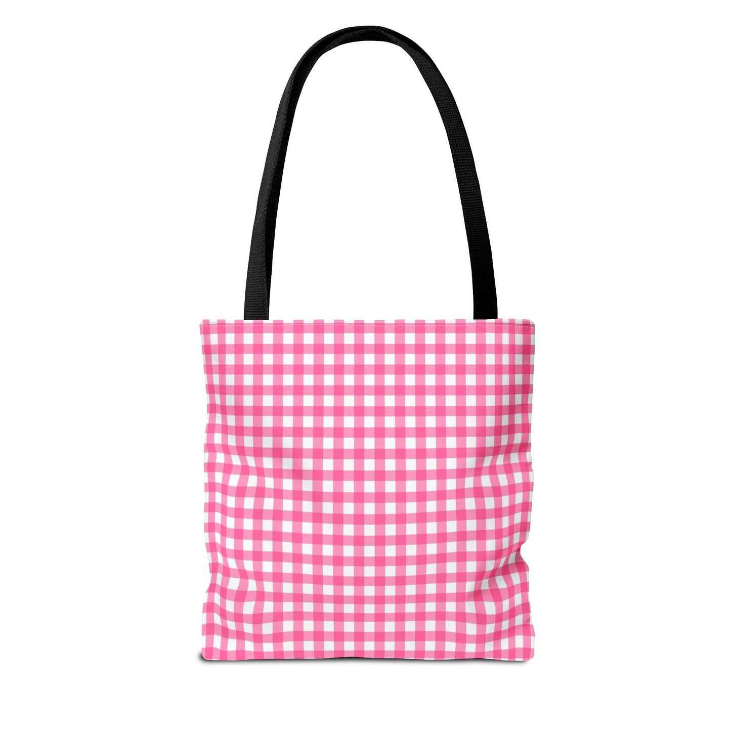 Cute Pink Gingham Tote Bag - Reusable Shopping Bag, Beach Tote