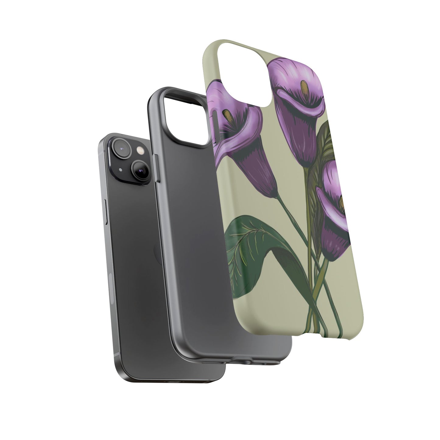 Floral Phone Case - Tough Cases, Purple Flower Design, Cell Phone Accessories, Gift for Her, Nature Lover Essentials