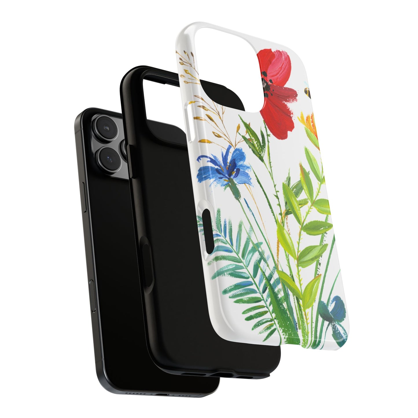 Floral Watercolor Tough Phone Case — Wildflower Bouquet Protective Cover
