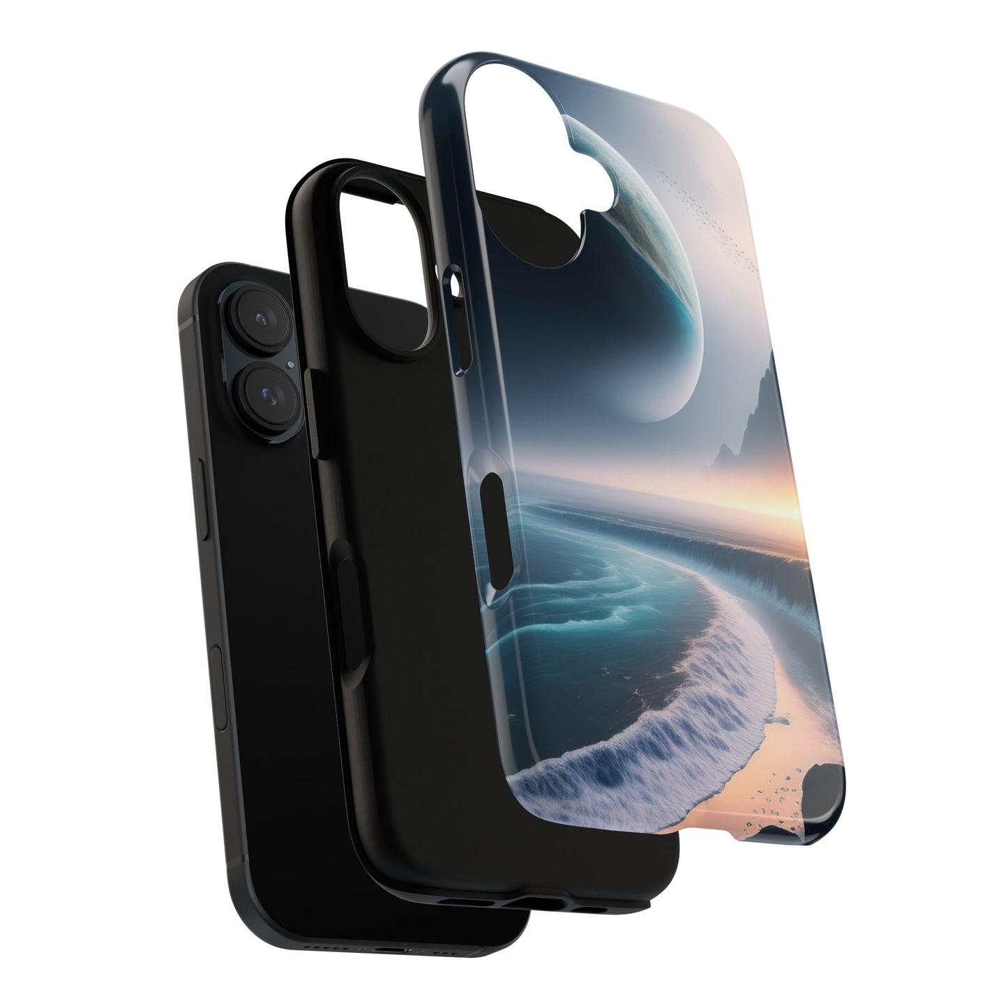Galaxy Ocean Phone Case — Surreal Planet Beach Tough Case