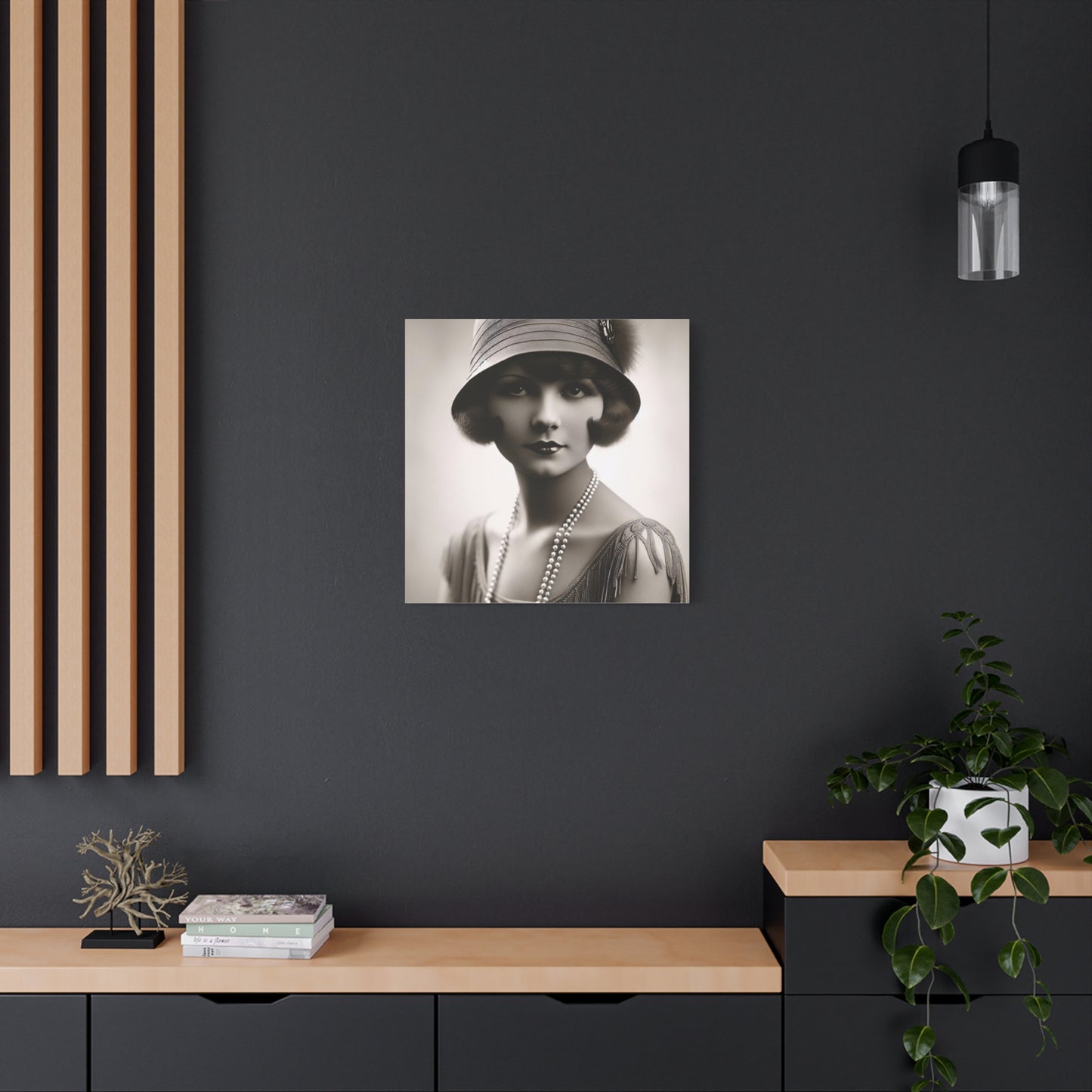 Vintage 1920s Flapper Portrait Canvas