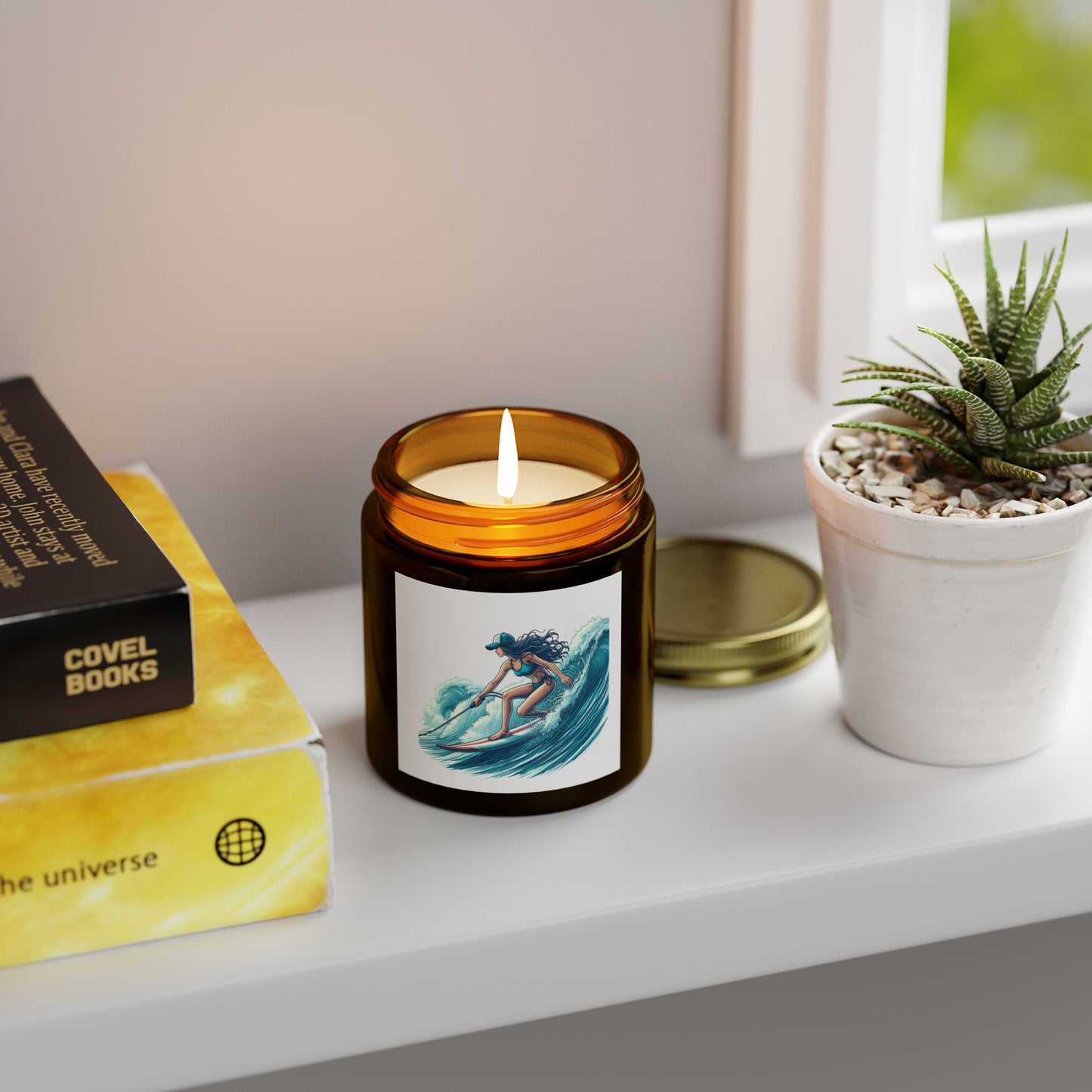 Scented Candles, Coconut Apricot Wax (4oz, 9oz) - Surfer