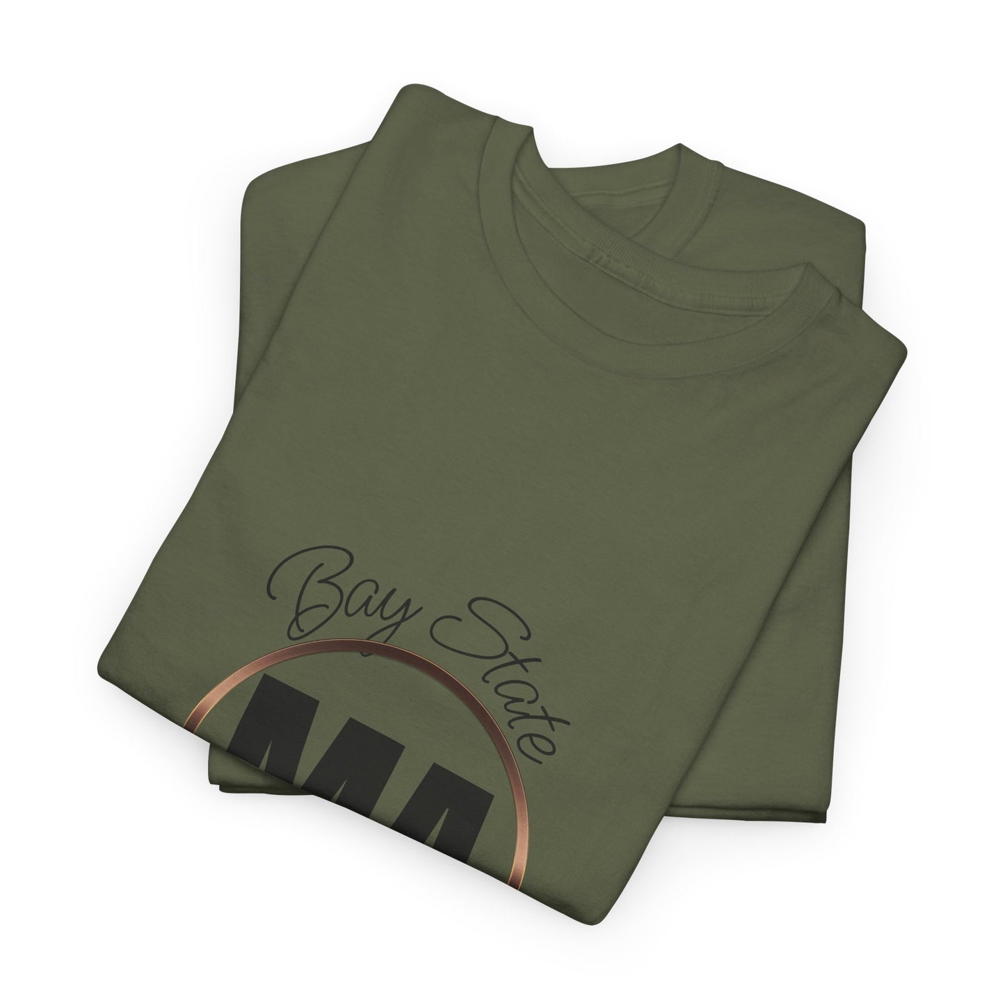 Unisex Heavy Cotton Tee with Massachusetts Design, Casual Wear, Gift for Him/Her, Travel Souvenir, Vintage Style