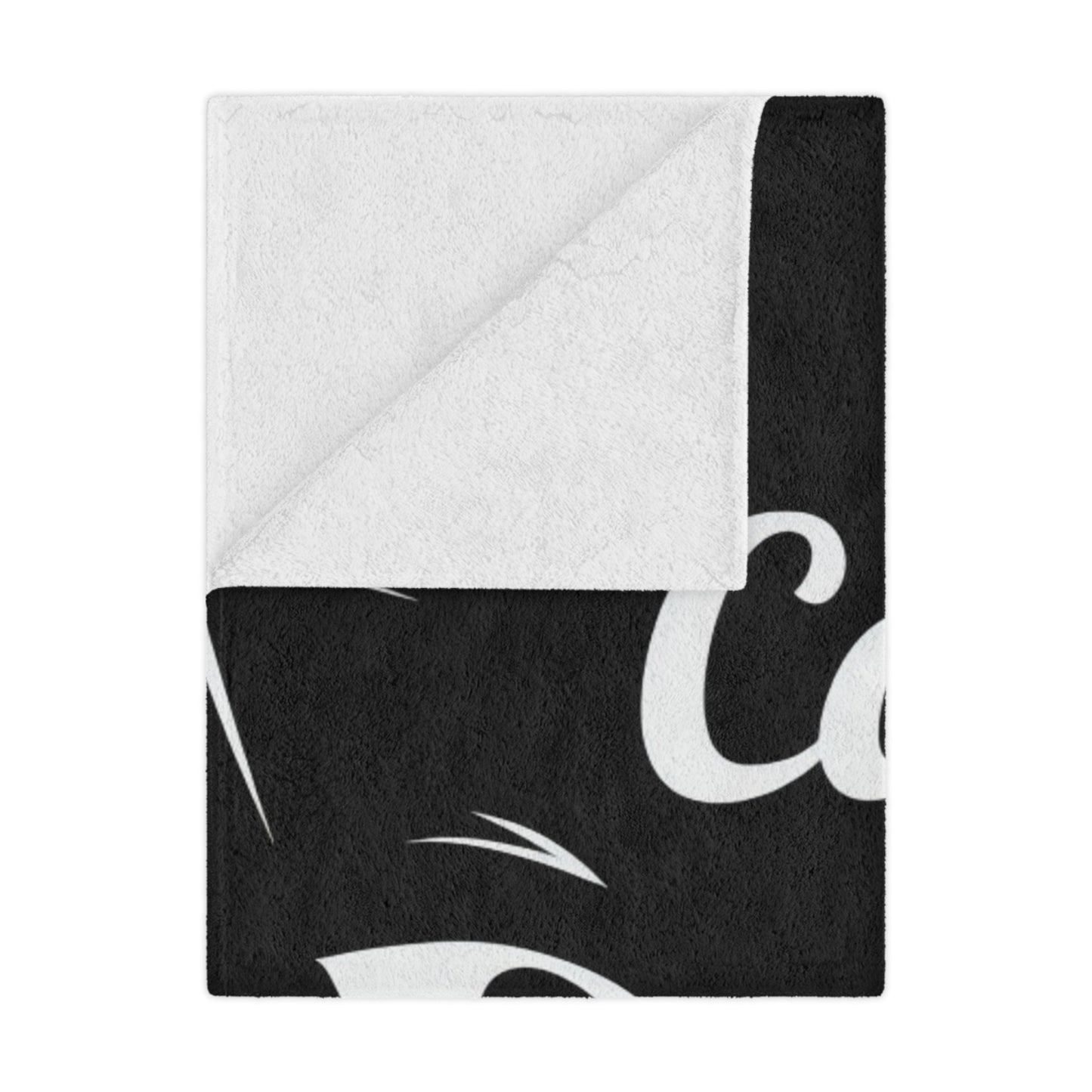 Cat Mom Minky Blanket – Soft Black Cat Face Throw for Pet Lovers