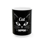 Cat Mom Ceramic Mug — Black Cat Face 11oz & 15oz Coffee Cup