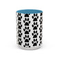 Paw Print Accent Coffee Mug - Dog Lover Gift, Black and White Pet Mug, Cute Animal Decor, Personalized Pet Owner Present, Coffee Tea Cup