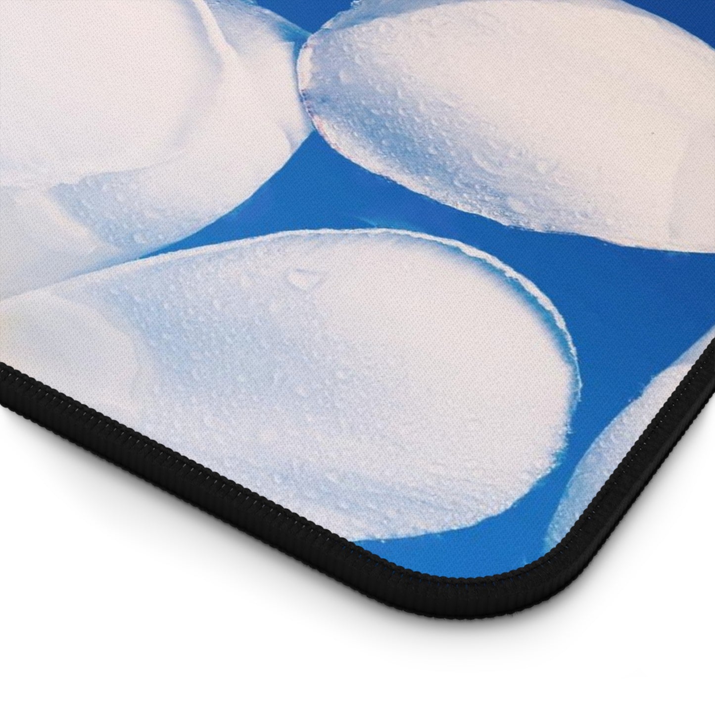 Plumeria Floral Desk Mat — Tropical White Flower Mouse Pad
