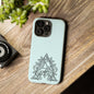 Personalized Tough Phone Case, Floral Monogram Cell Phone Cover, Custom Protective Case, Unique Gift, Birthday, Graduation