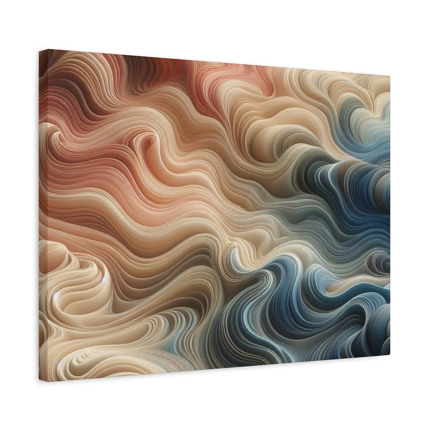 Abstract Swirl Matte Canvas Wall Art — Fluid Earth Tones, Stretched 1.25"