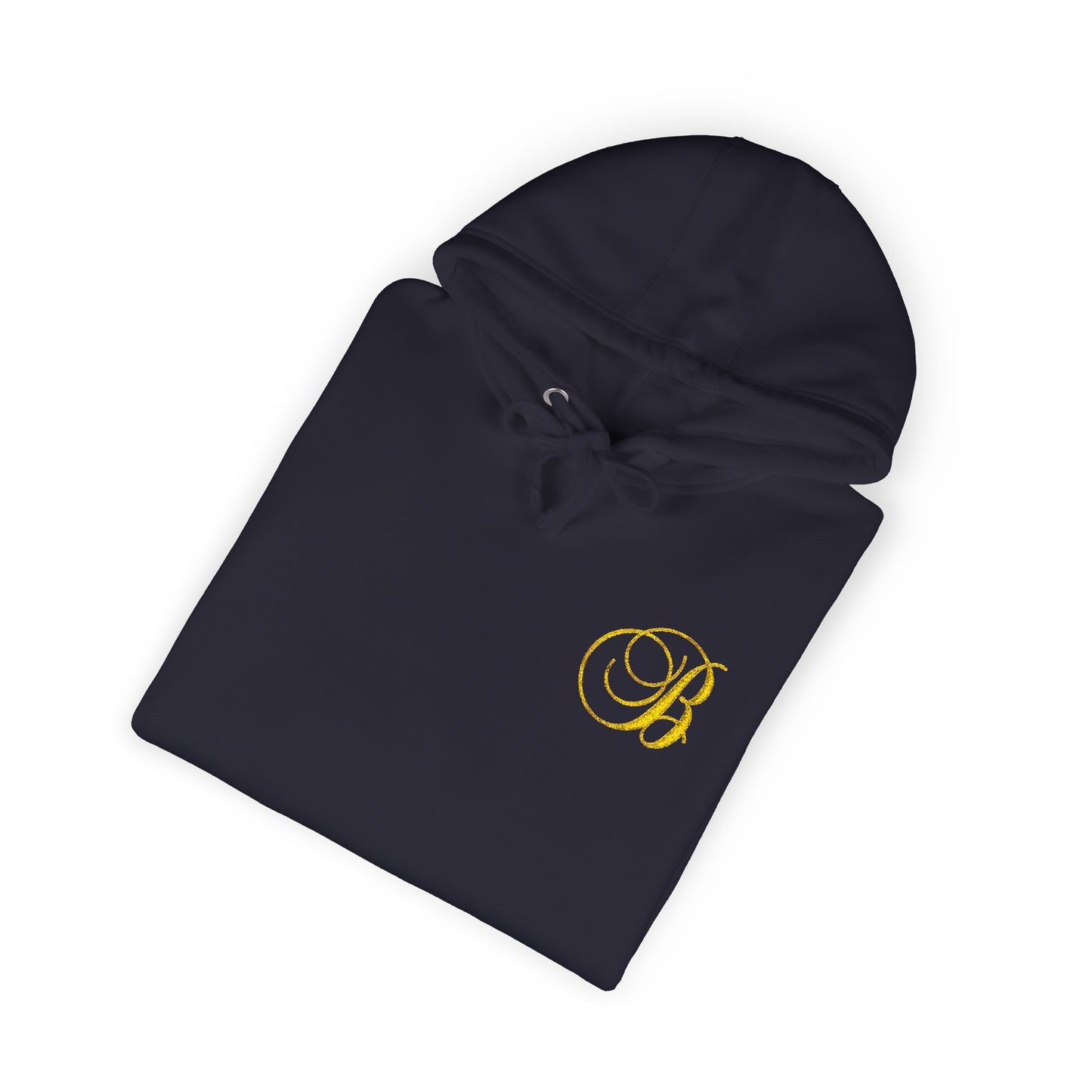 Coral Gold Floral Initial Hoodie — Monogram 'B' Casual Pullover