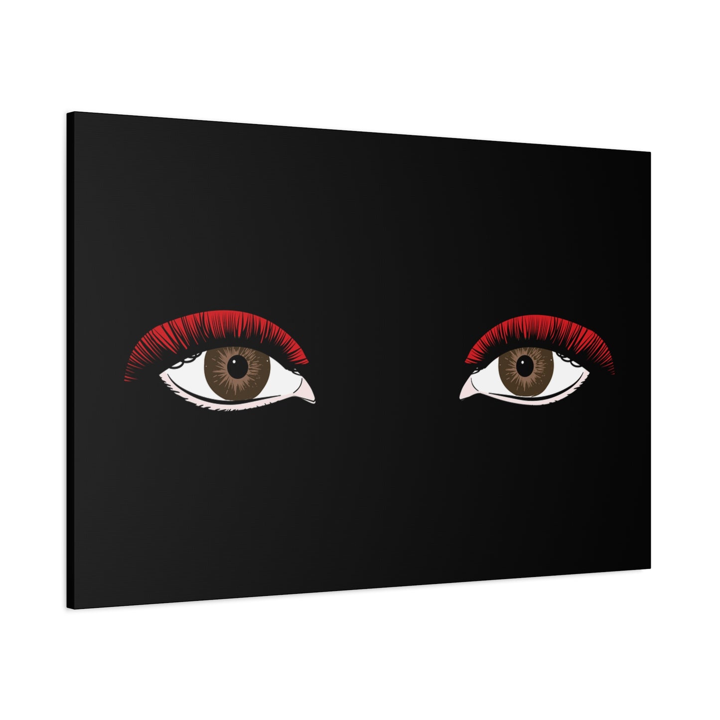 Red Lashes Wall Art Canvas — Glam Eyes Makeup Decor