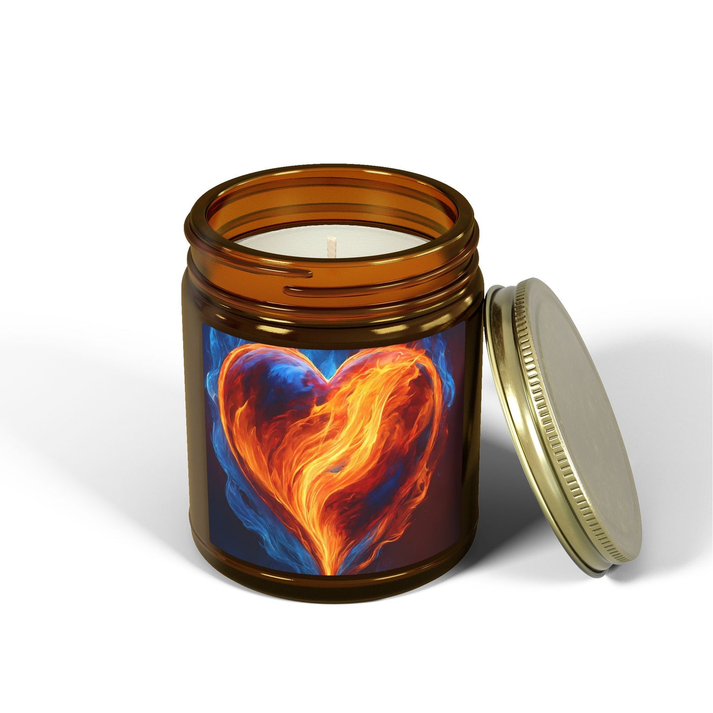 Coconut Apricot Scented Candle — Fiery Heart Jar (4oz/9oz)