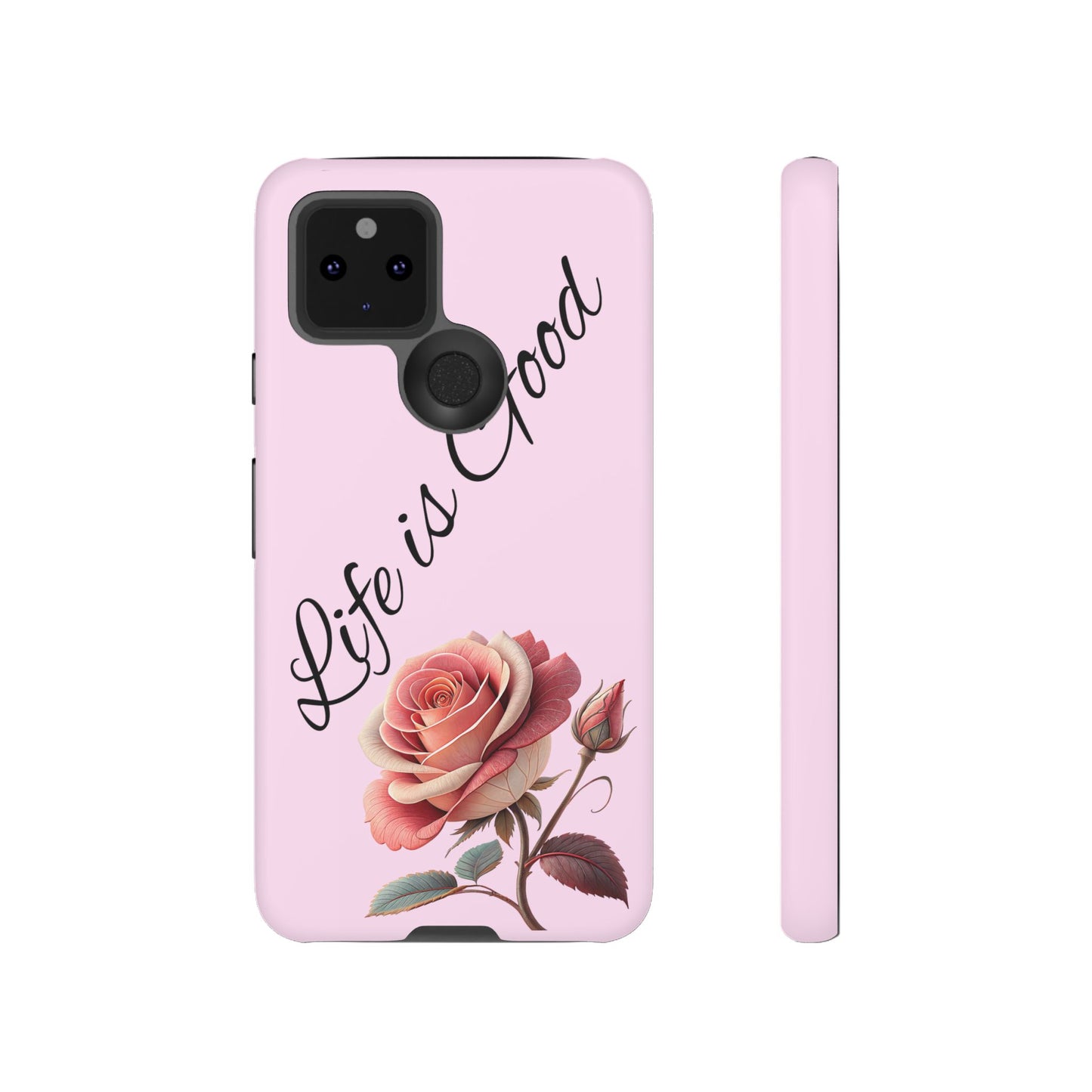 Roses & Positivity Phone Case - Floral Design, Life is Good, Tough Cases for Everyday Wear, Gift for Friends, Mother's Day, Spring [...]