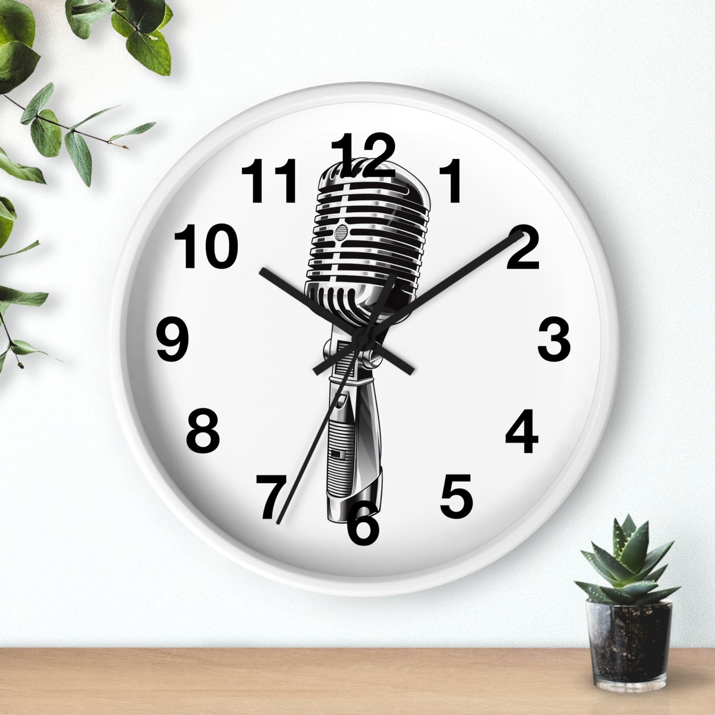 Retro Microphone Wall Clock | Vintage Mic Analog Clock