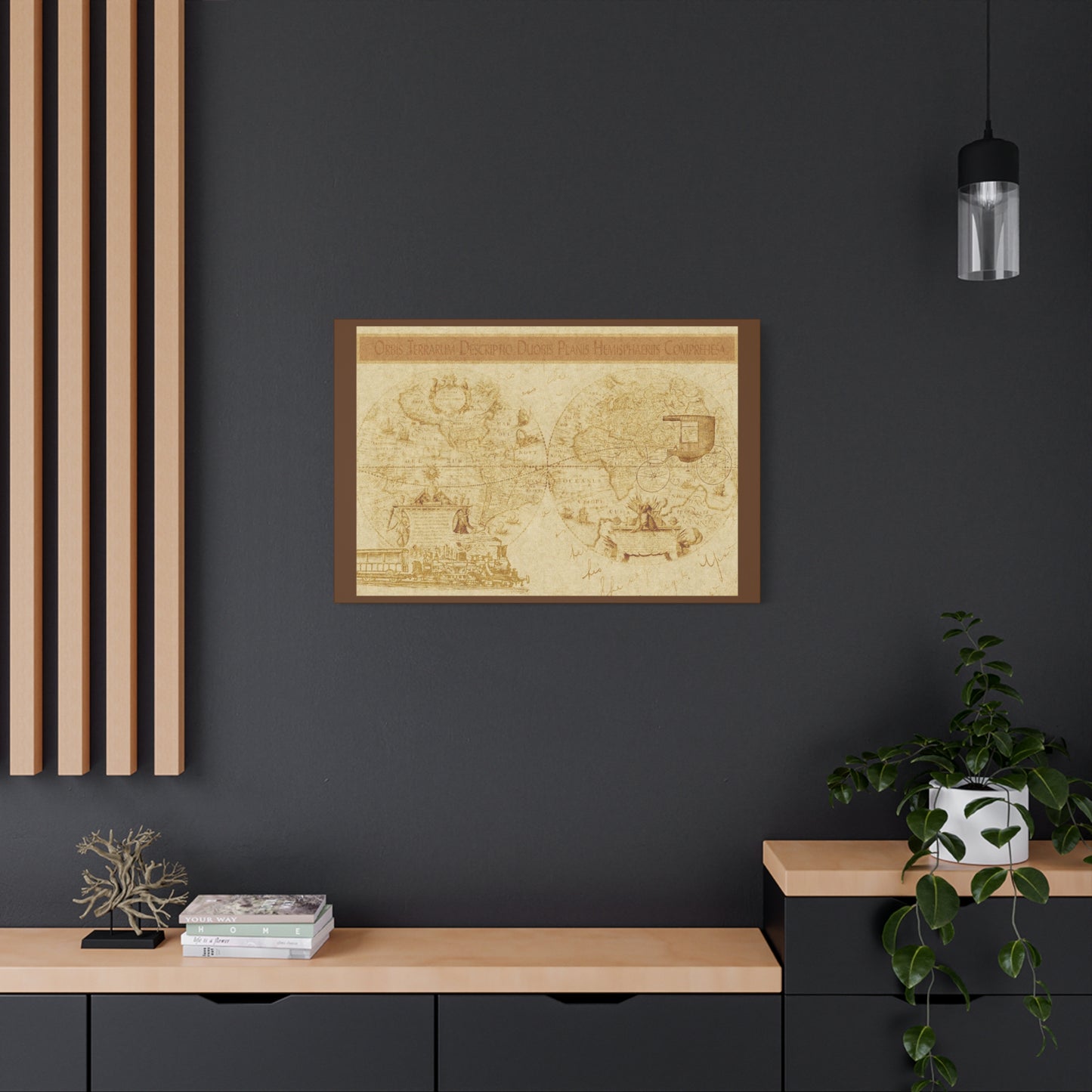 Vintage World Map Canvas Print — Matte Stretched Wall Art