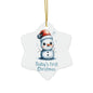 Baby's First Christmas Ceramic Ornaments, Custom Holiday Decor, Perfect for Gifts, Winter Memories, Keepsake Ornaments, Snowman Ornaments