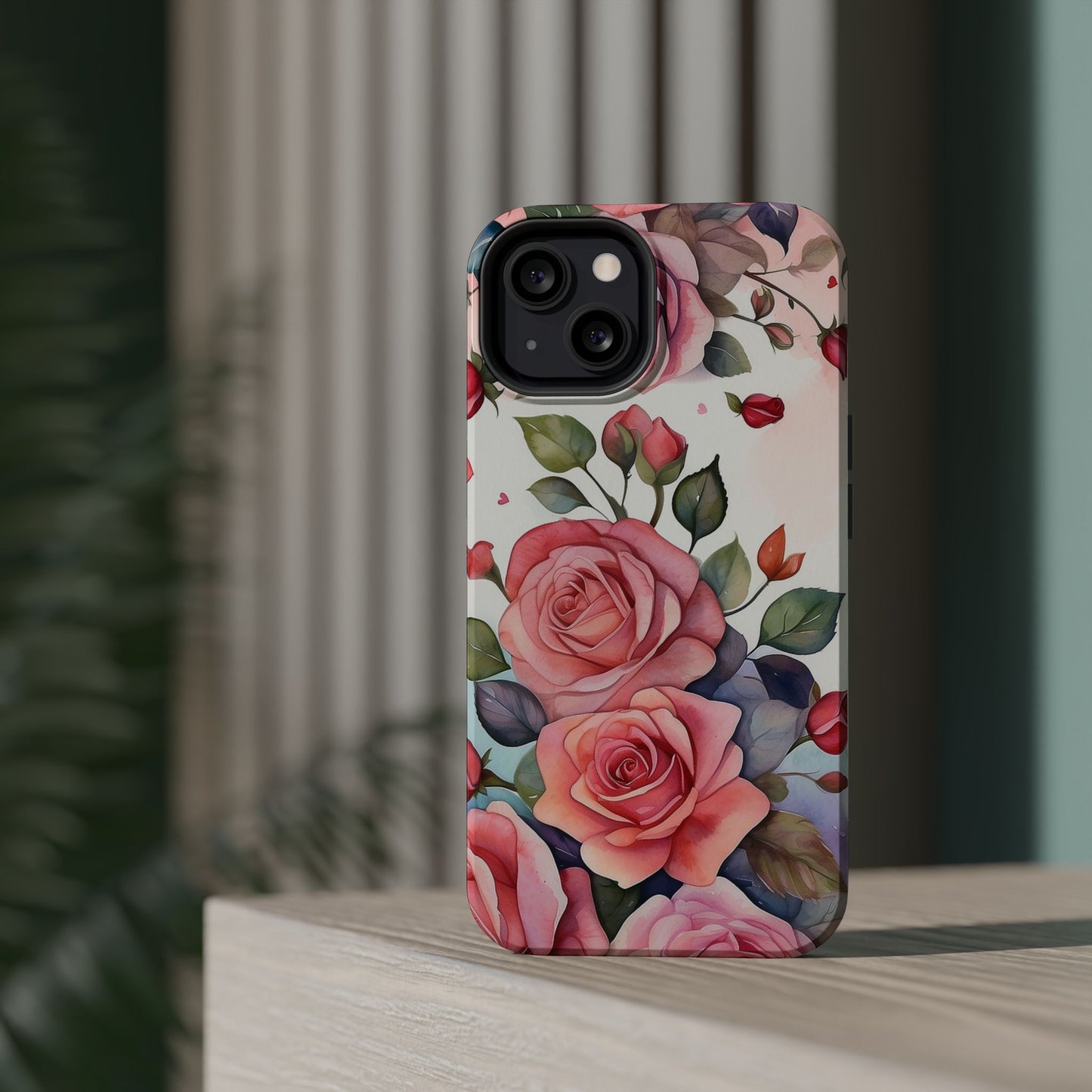 Floral Rose Magnetic Phone Case — Impact-Resistant Protective Cover