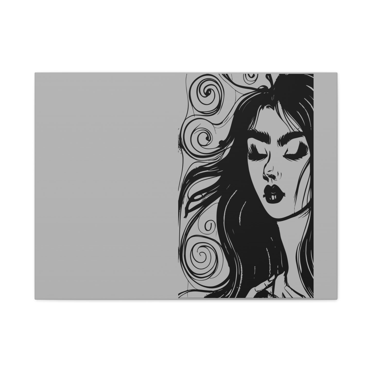 Gothic Woman Portrait Canvas Art — Matte Stretched Wall Decor
