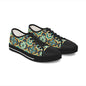 Low Top Sneakers — Boho Tile Floral Print Casual Canvas Shoes