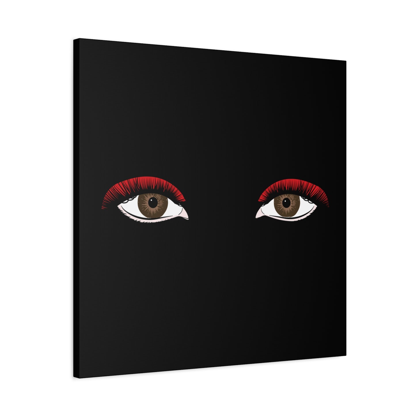 Red Lashes Wall Art Canvas — Glam Eyes Makeup Decor