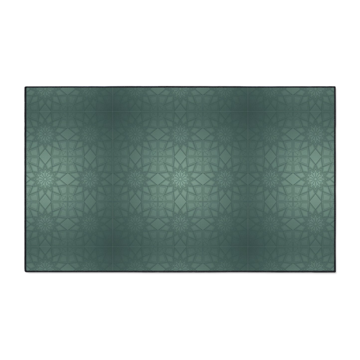 Heavy-Duty Floor Mat — Teal Geometric Anti-Fatigue Rug for Kitchen & Garage