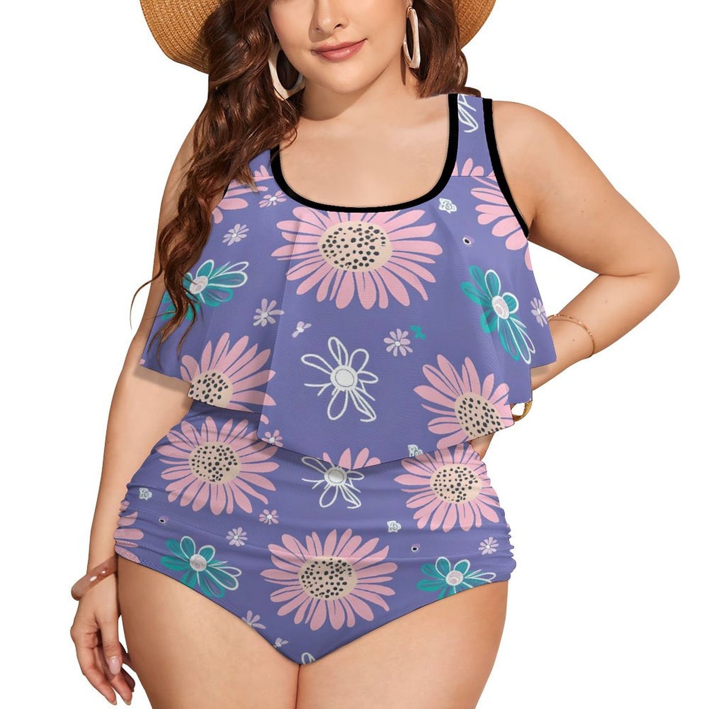 Plus Size Women's Two piece Swimsuit with Tankini