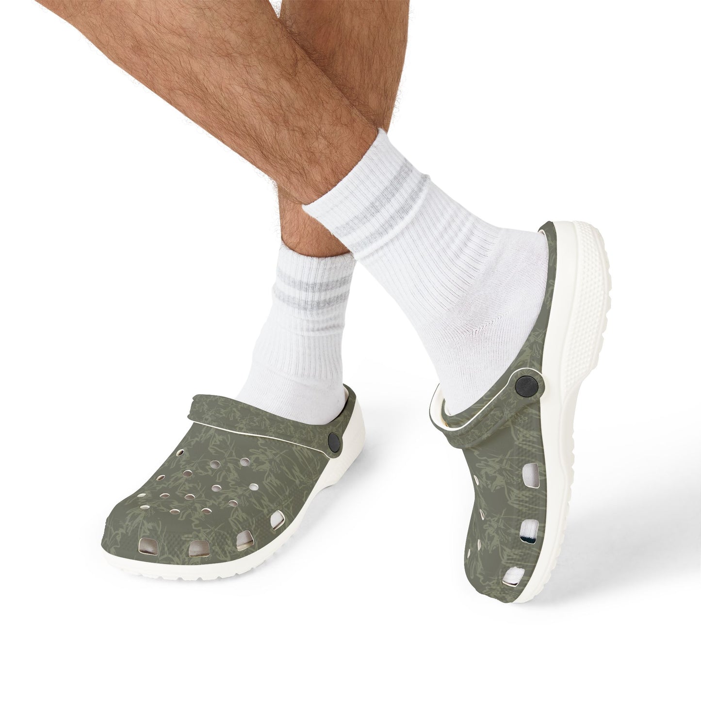 Olive Camouflage EVA Foam Clogs – Lightweight Garden & Casual Slip-On Shoes