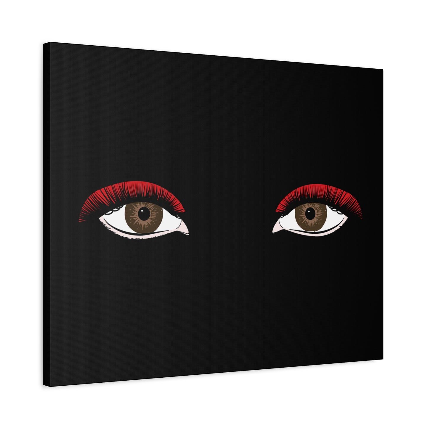 Red Lashes Wall Art Canvas — Glam Eyes Makeup Decor