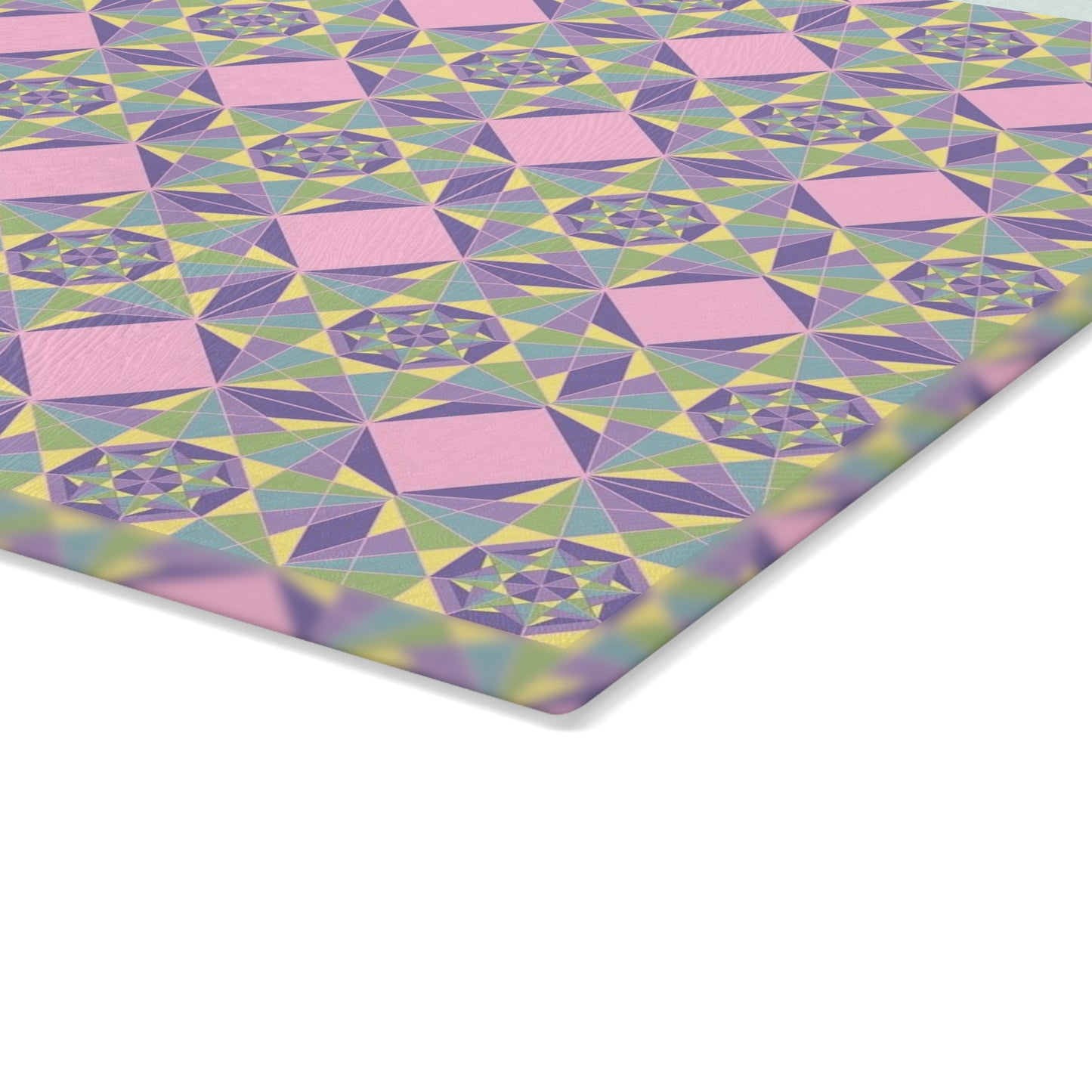 Pastel Pattern Glass Cutting Board, Kitchen Gift, Home Decor, Wedding Present, Cooking Essential, Unique Kitchenware