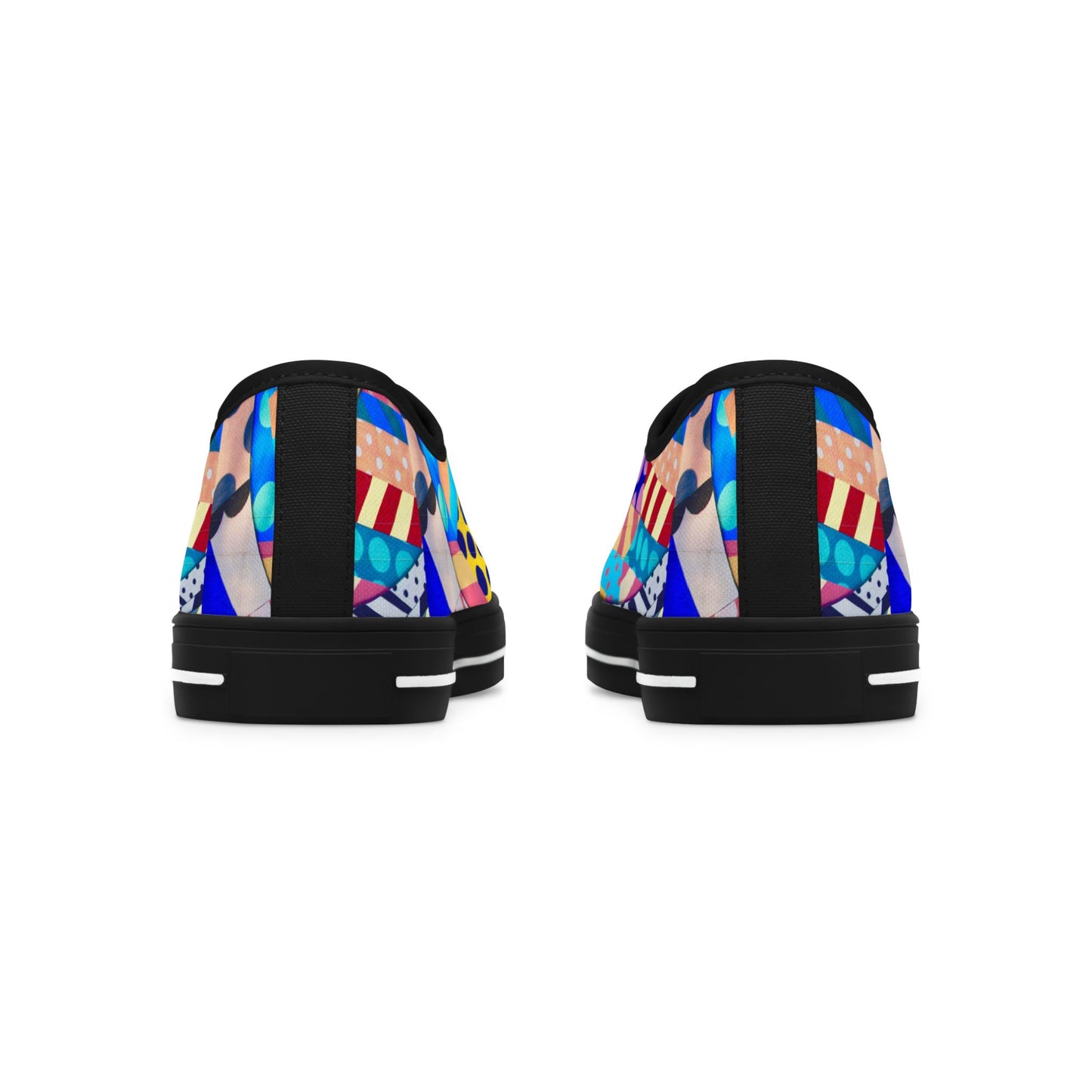 Colorful Abstract Pattern Low Top Sneakers – Bold Geometric Print