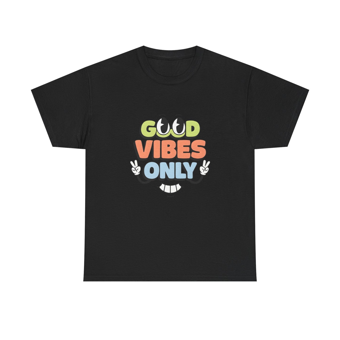 Good Vibes Only Unisex Heavy Cotton Tee, Casual Tee, Positive Message Shirt, Summer Fashion, Gift for Friends, Outdoor Wear