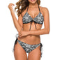 Halter Tie Front Bikini Set