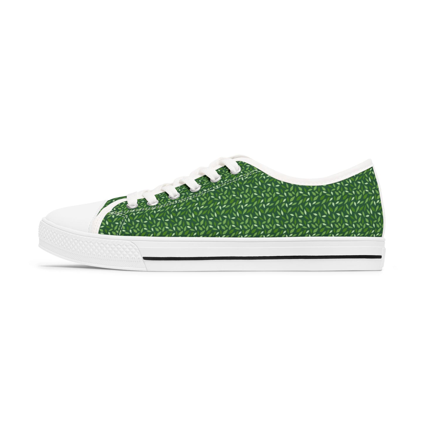 Green Texture Low Top Sneakers — Women's Casual Canvas Shoes
