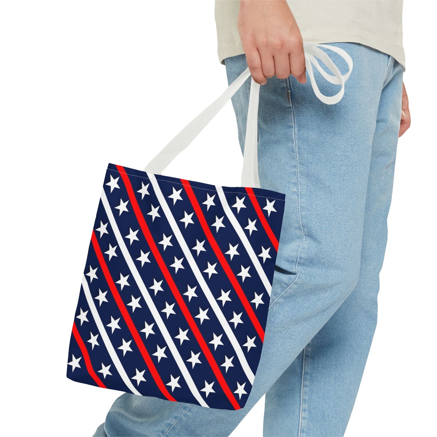 Patriotic Tote Bag, USA Flag Inspired