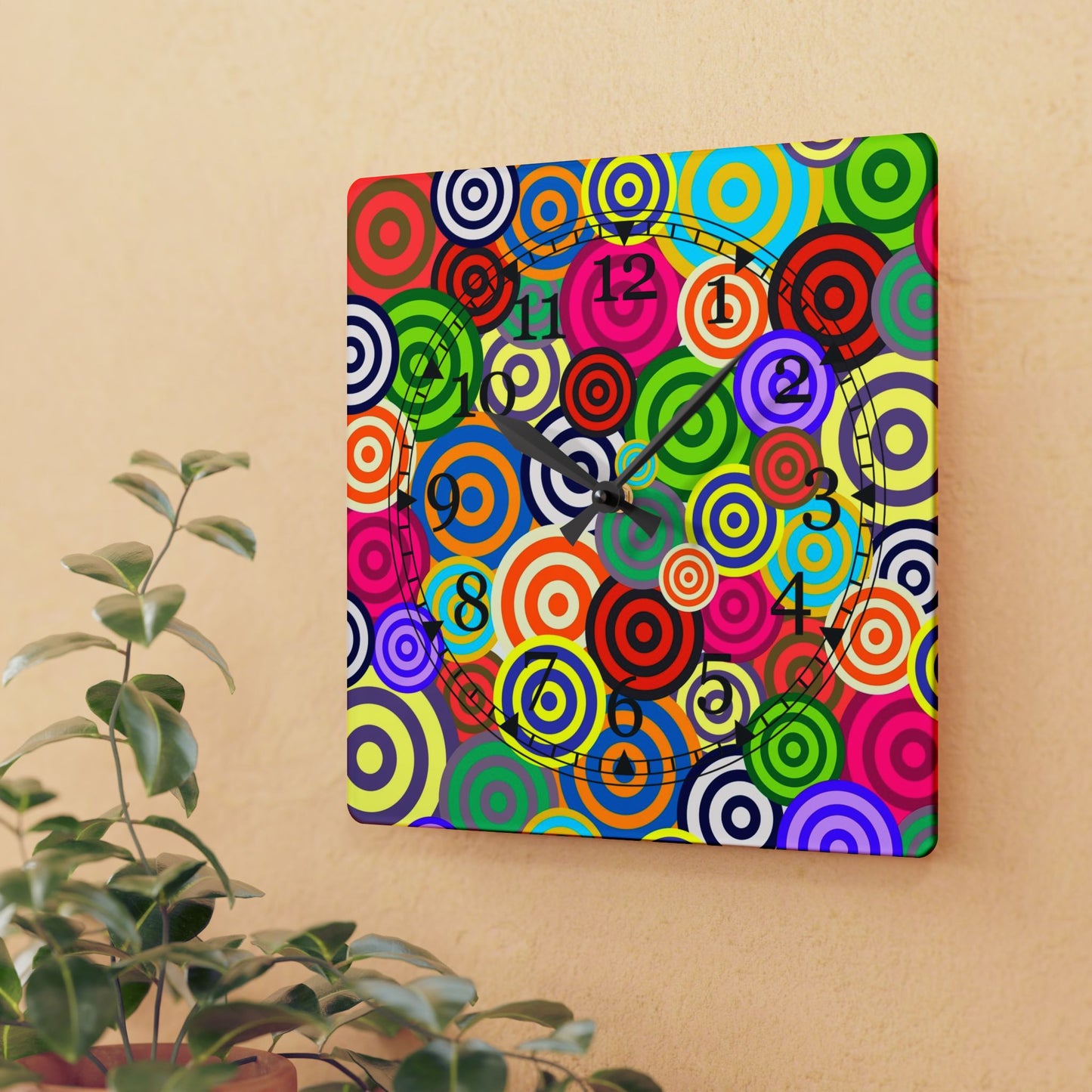 Colorful Retro Acrylic Wall Clock