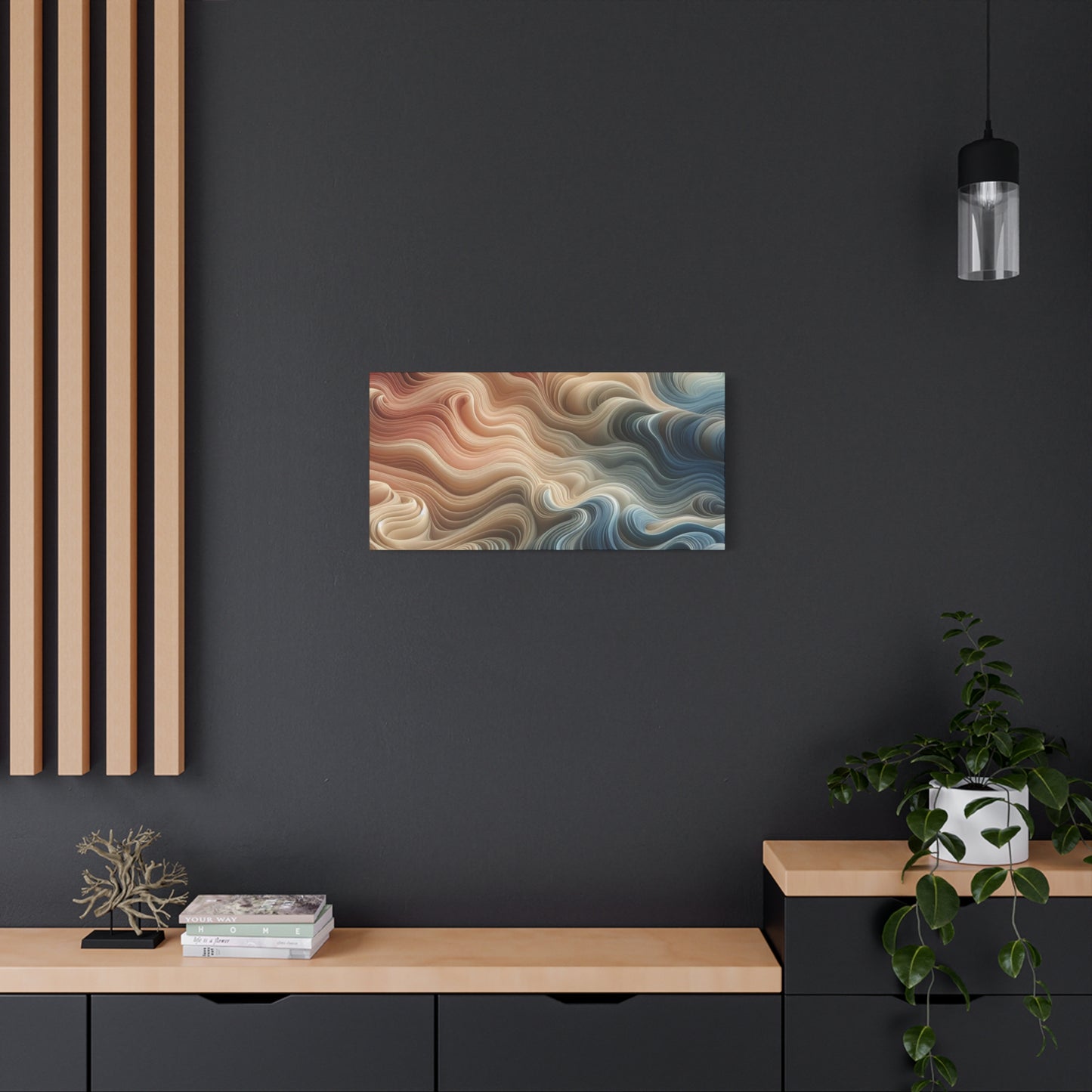 Abstract Swirl Matte Canvas Wall Art — Fluid Earth Tones, Stretched 1.25"