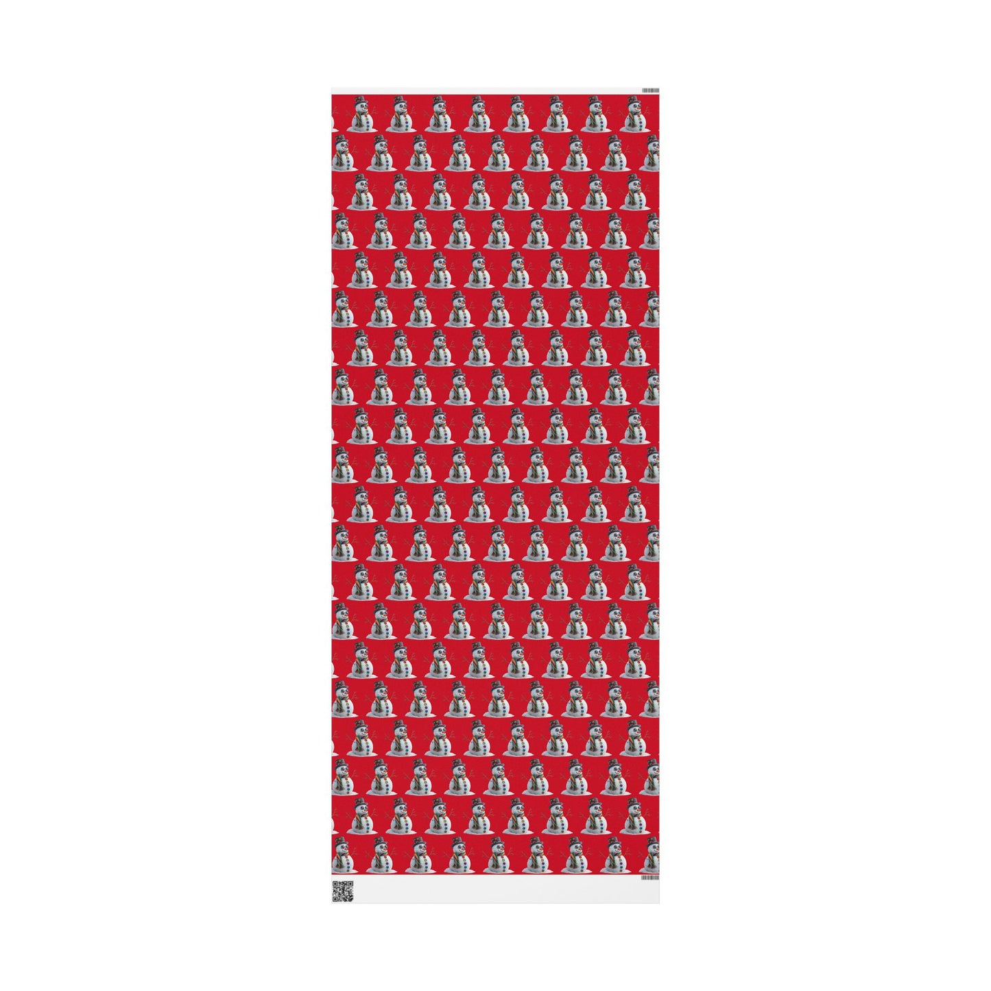 Red Snowman Wrapping Paper Roll – Festive Holiday Gift Wrap with Cute Snowmen Pattern