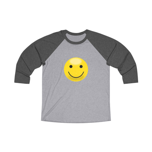 Happy Face Unisex Raglan Tee | Smiley Shirt for Casual Wear, Gifts, Festivals, and Friends Gatherings