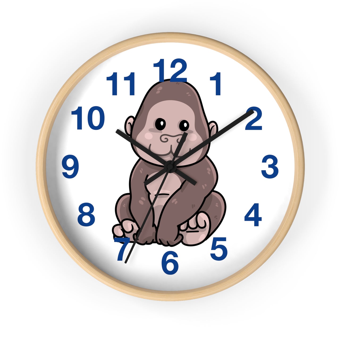 Cute Gorilla Wall Clock - Kid's Room Decor, Playroom Wall Art