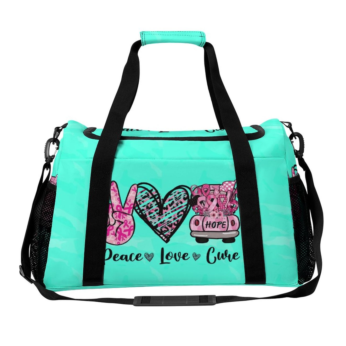 Travel Duffel Bag Peace Love Cure
