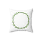 Green Laurel Wreath Decorative Pillow — Botanical Farmhouse Throw Pillow