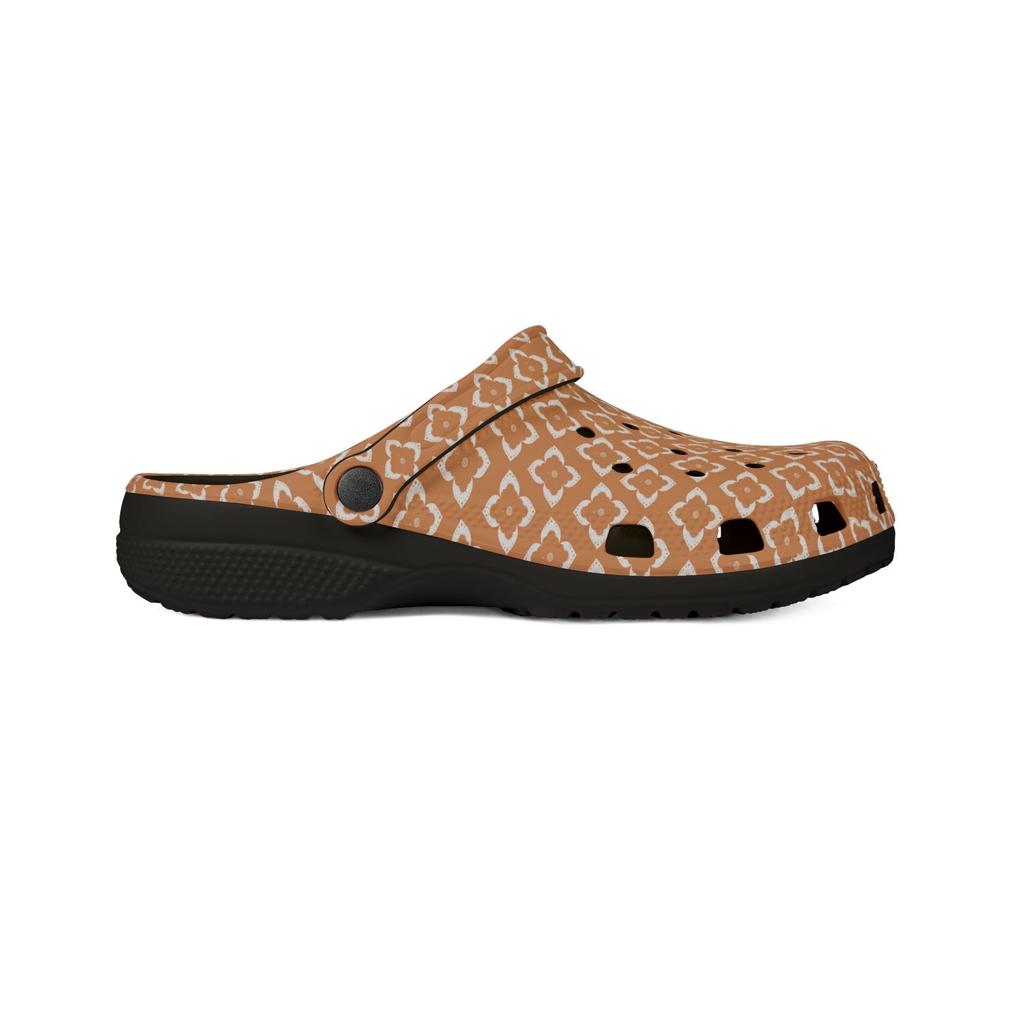 EVA Foam Clogs — Terracotta Geometric Pattern Slip-On Shoes