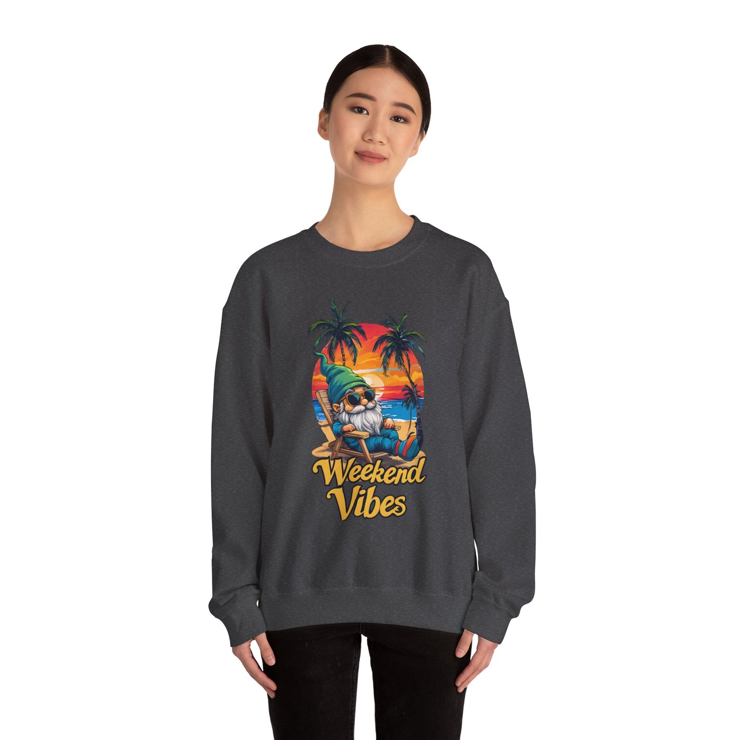 Crewneck — "Weekend Vibes" Tropical Gnome Sweatshirt