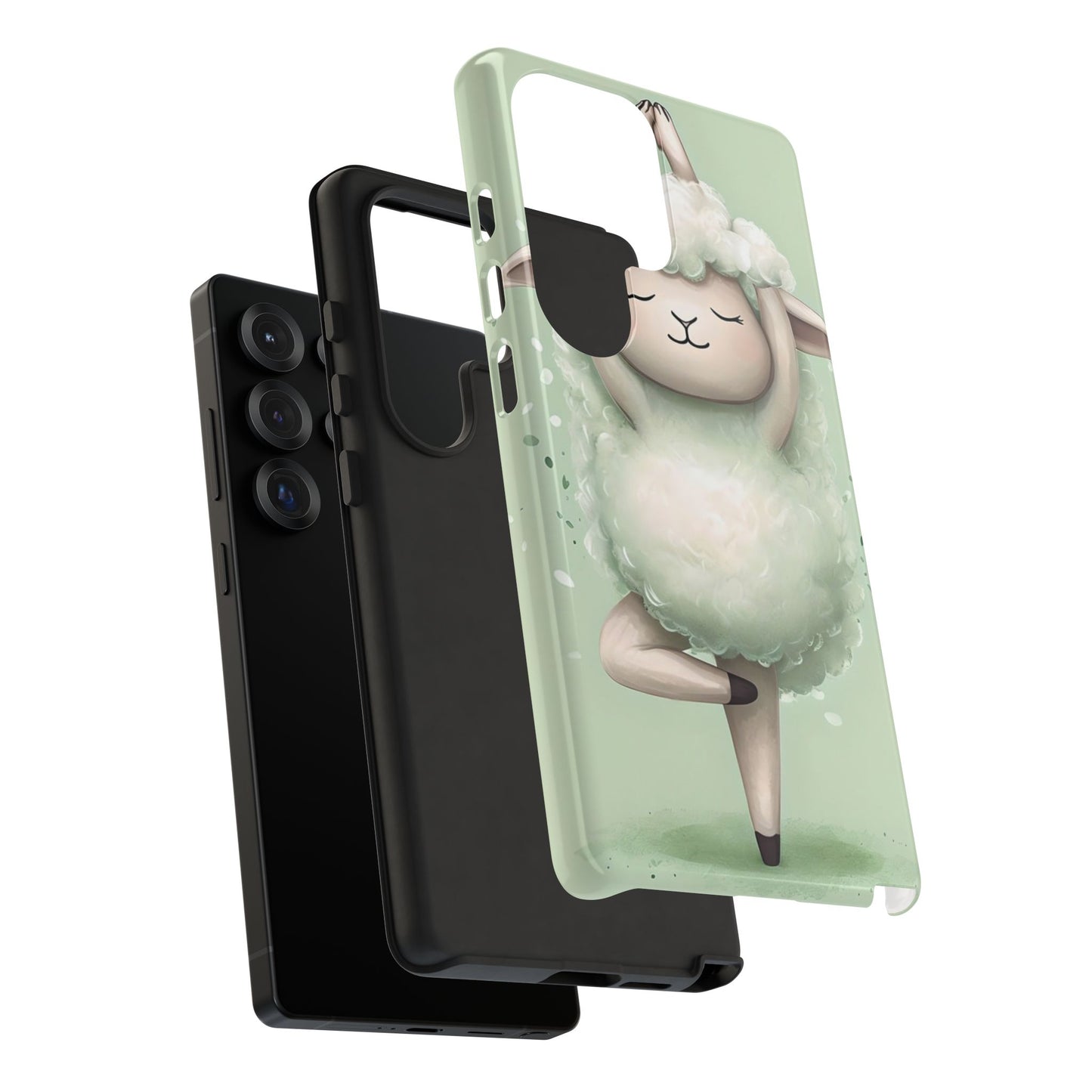 Cute Yoga Sheep Phone Case — Pastel Lamb Ballerina Protective Cover